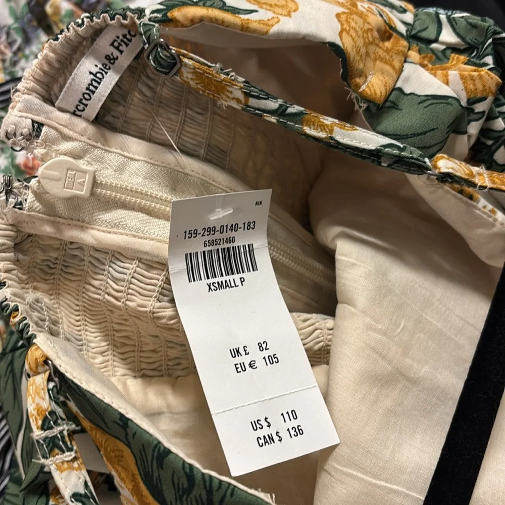 Abercrombie & fitch Floral Emerson poplin Sundress midi Yellow & Green Accents - Picture 6 of 7
